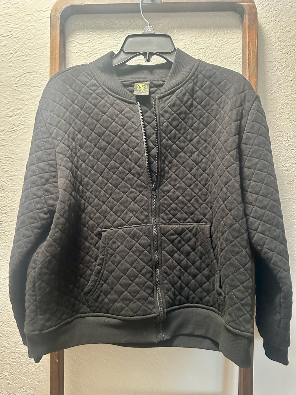 Athletic Works Black Quilted Bomber Jacket